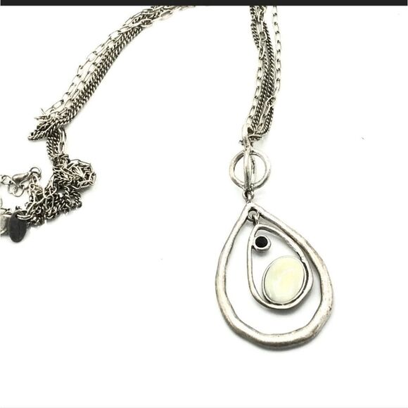 LIA SOPHIA SILVER TONE 2 STRAND RESIN 16"-19" NECKLACE NWT - Picture 3 of 5